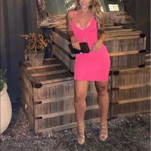 SEXY HOT PINK MINI DRESS